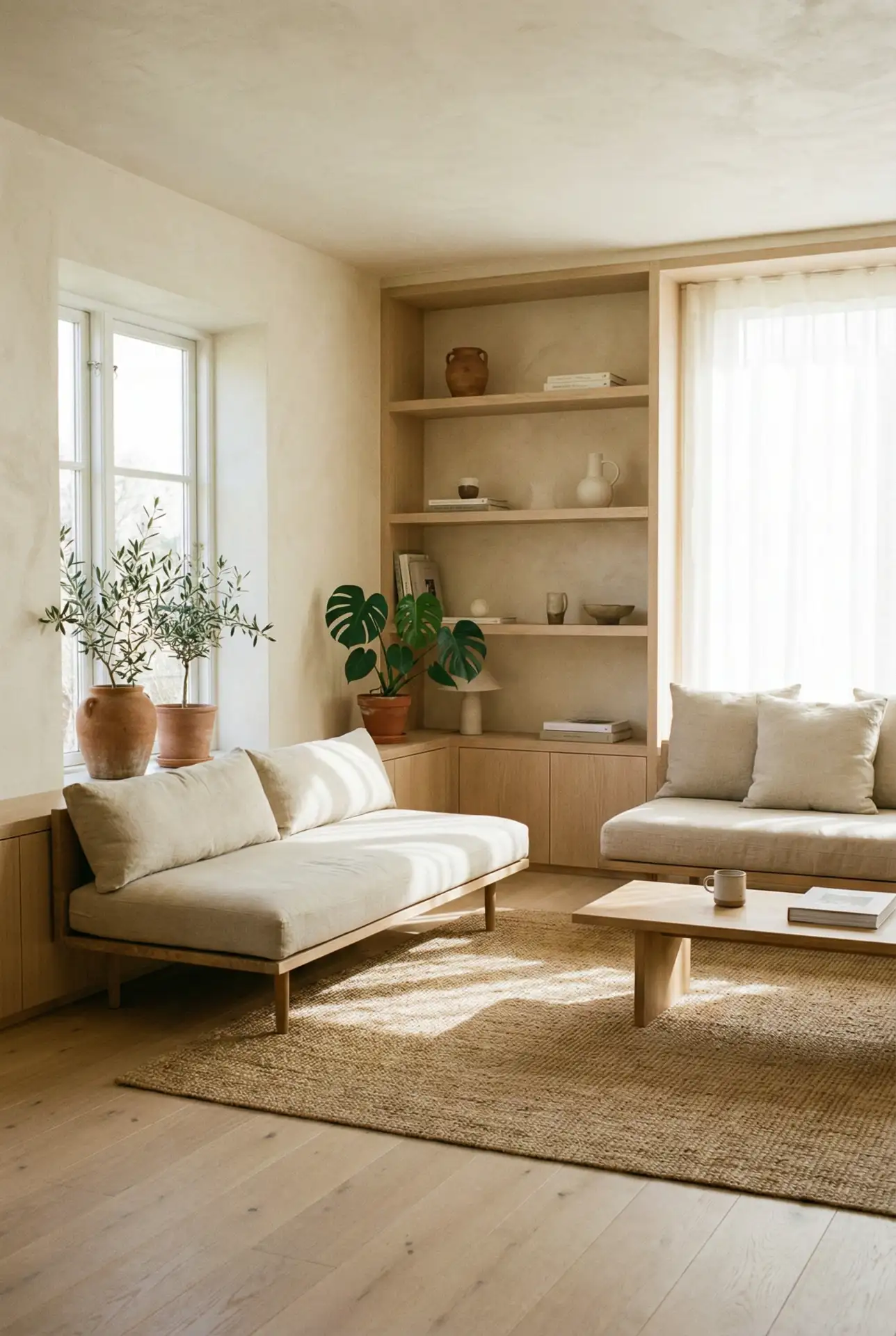 Warm Modern Neutral Open Concept Living Room 2