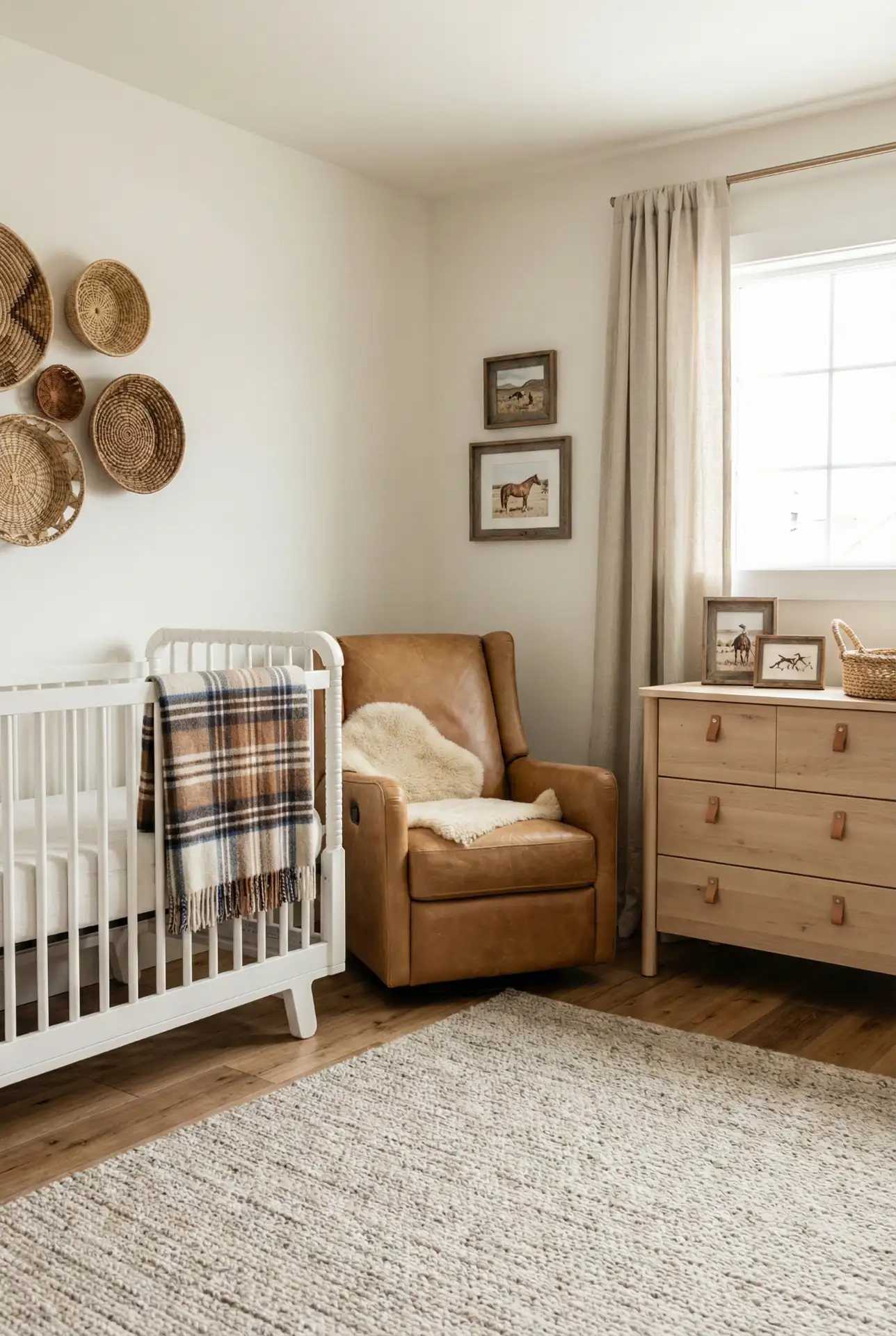 Western Country Nursery With Soft Leather And Plaid 1