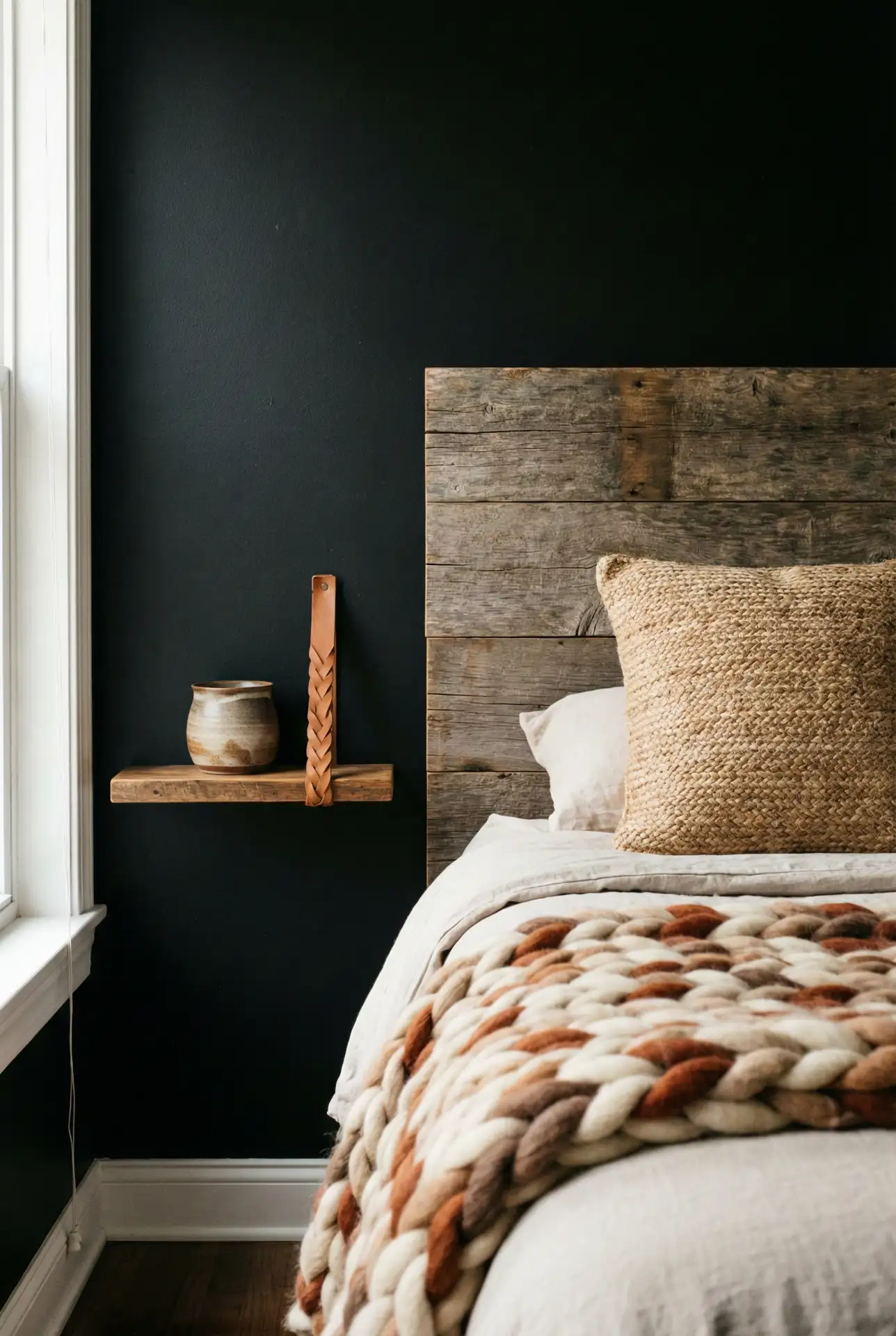 Western-Inspired Black Wall With Rustic Textures 2