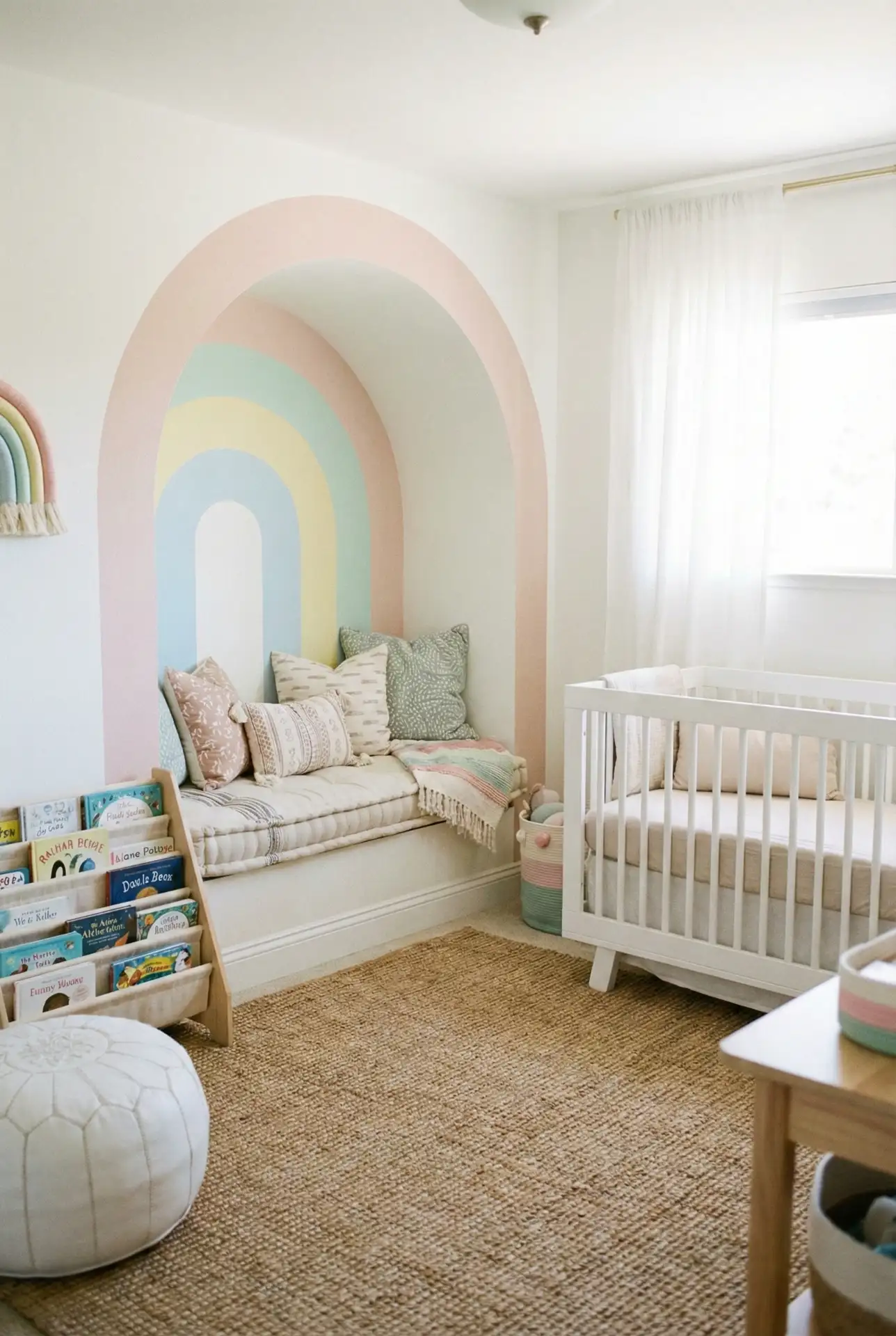 Whimsical Rainbow Reading Nook Nursery 2