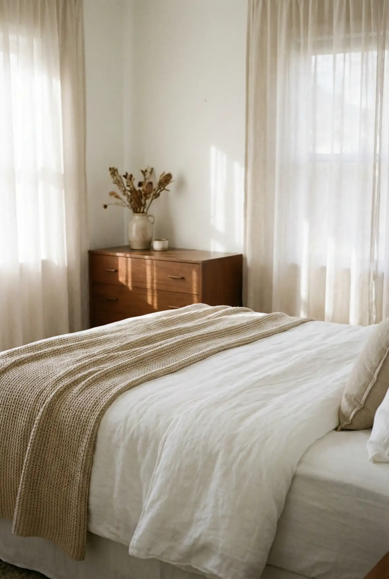 White Bedroom With Beige And Brown Soft Scandinavian Warmth 2