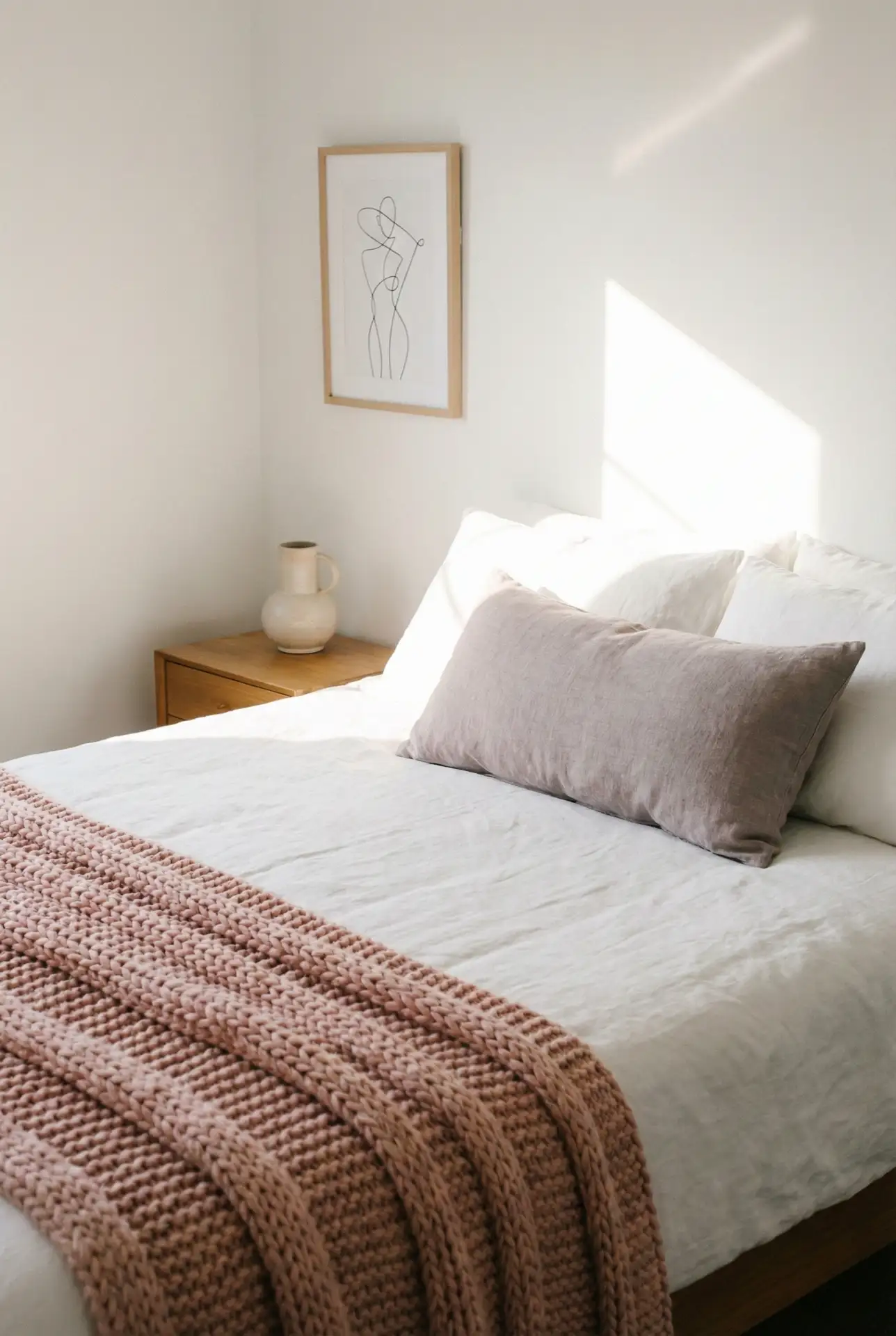 White Bedroom With Pink And Grey Pink Romantic Texture Mix 2