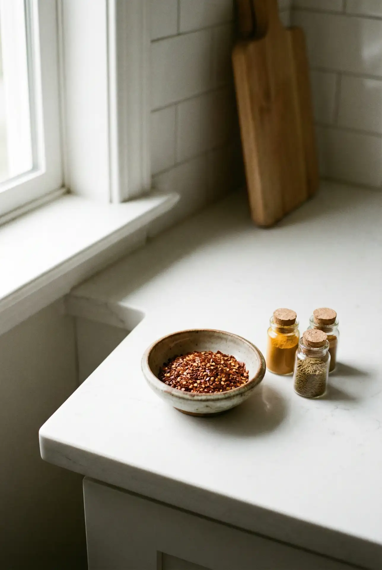 White Counter Spice Bowl With An Indian Pantry Nod 2