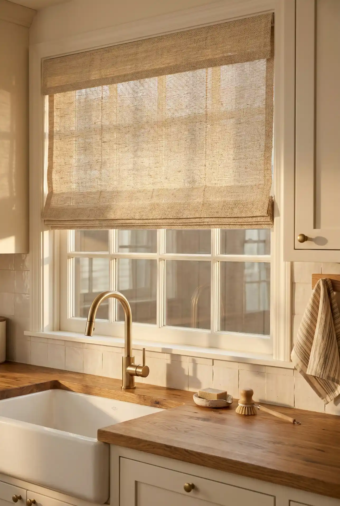 Woven Roman Shades For A Warm Country Glow 1