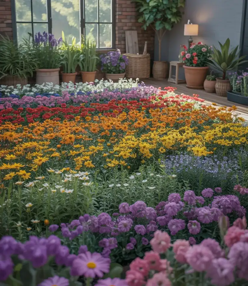 ACNH Inspired Rainbow Flower Rows 1