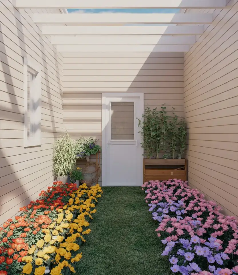 ACNH Inspired Rainbow Flower Rows 2