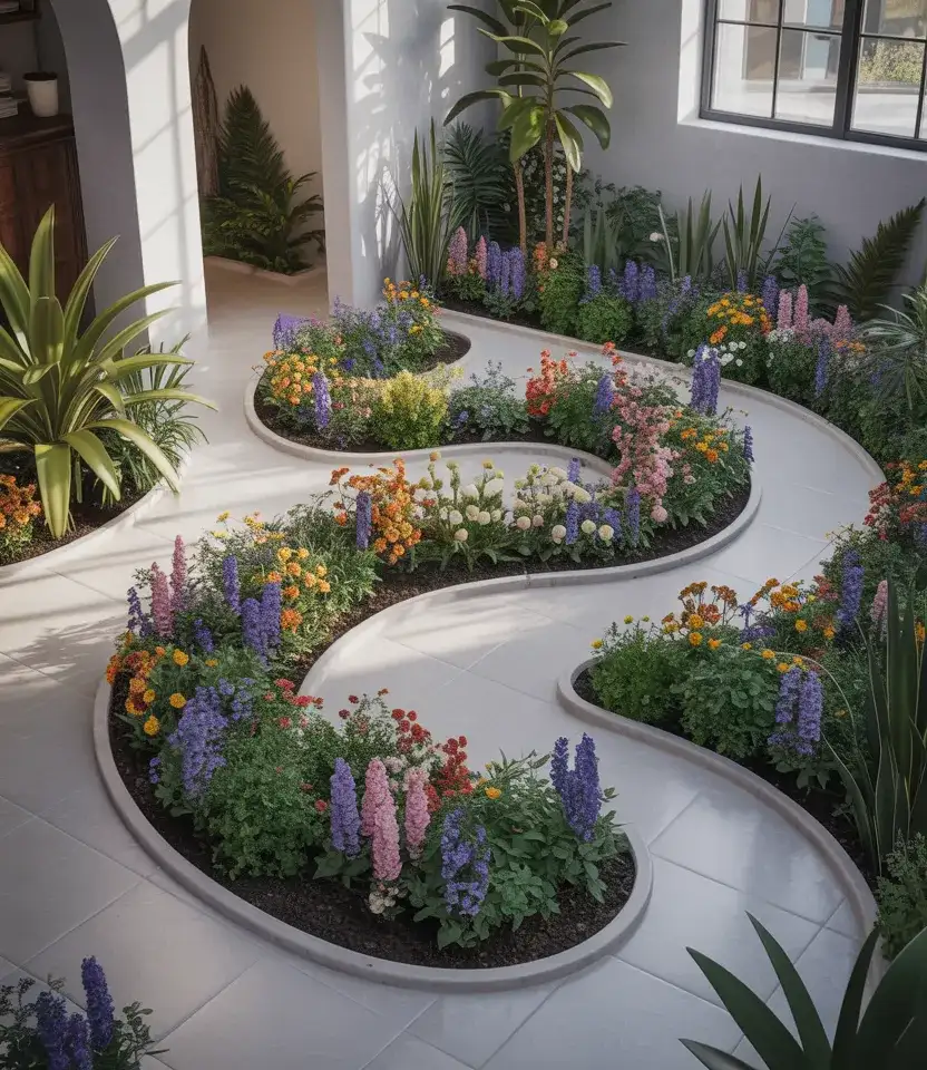 Artistic Flower Garden Inspired by Illustration 1