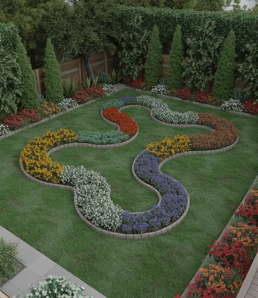 Backyard Floral Illustration Garden 2