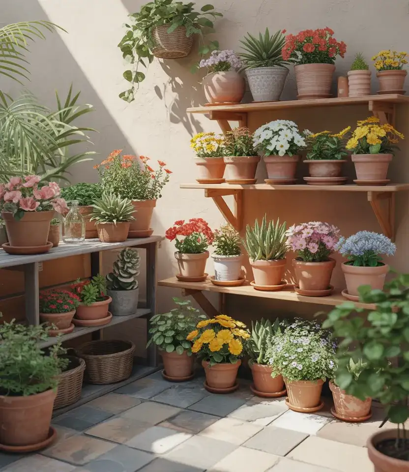 Potted Flower Garden on a Patio 2