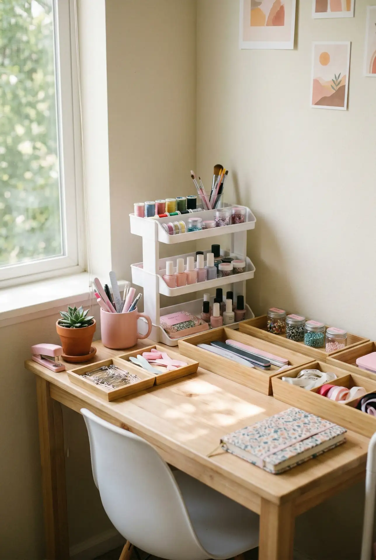 Aesthetic DIY Art and Nail Studio Desk 2