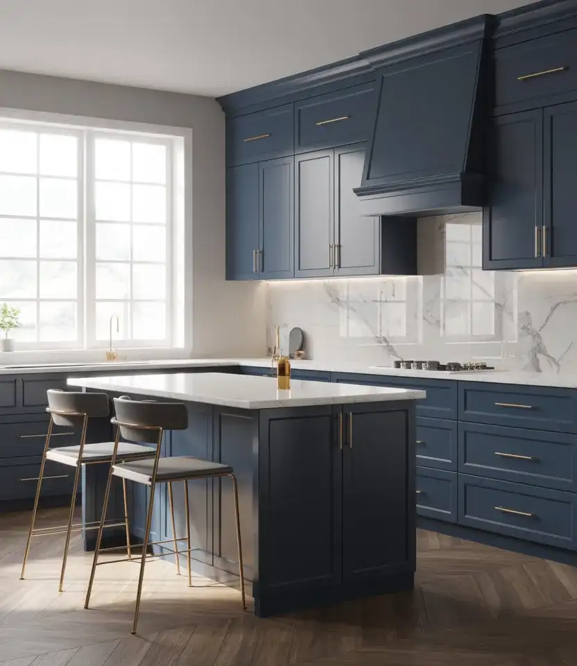 Blue Cabinet Statement Kitchen 1