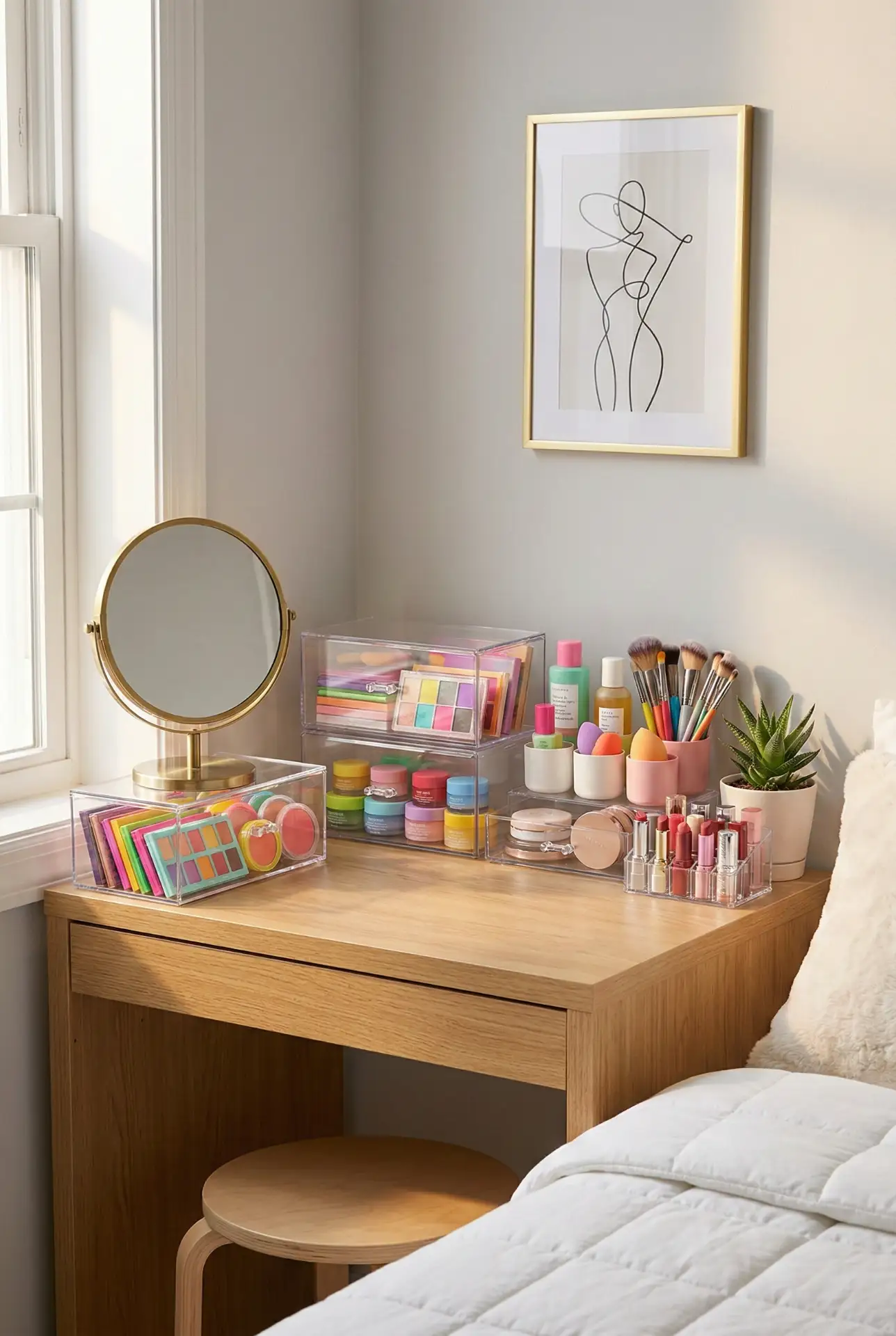 Bright Aesthetic DIY Vanity Desk 2