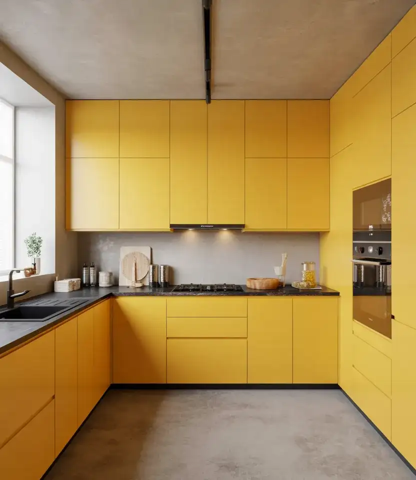 Bright Yellow Contemporary Kitchen 2