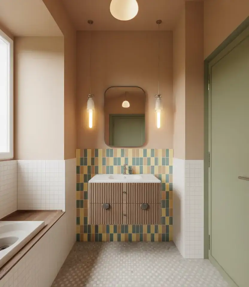 Budget-Friendly DIY Tile Accent Bathroom 2