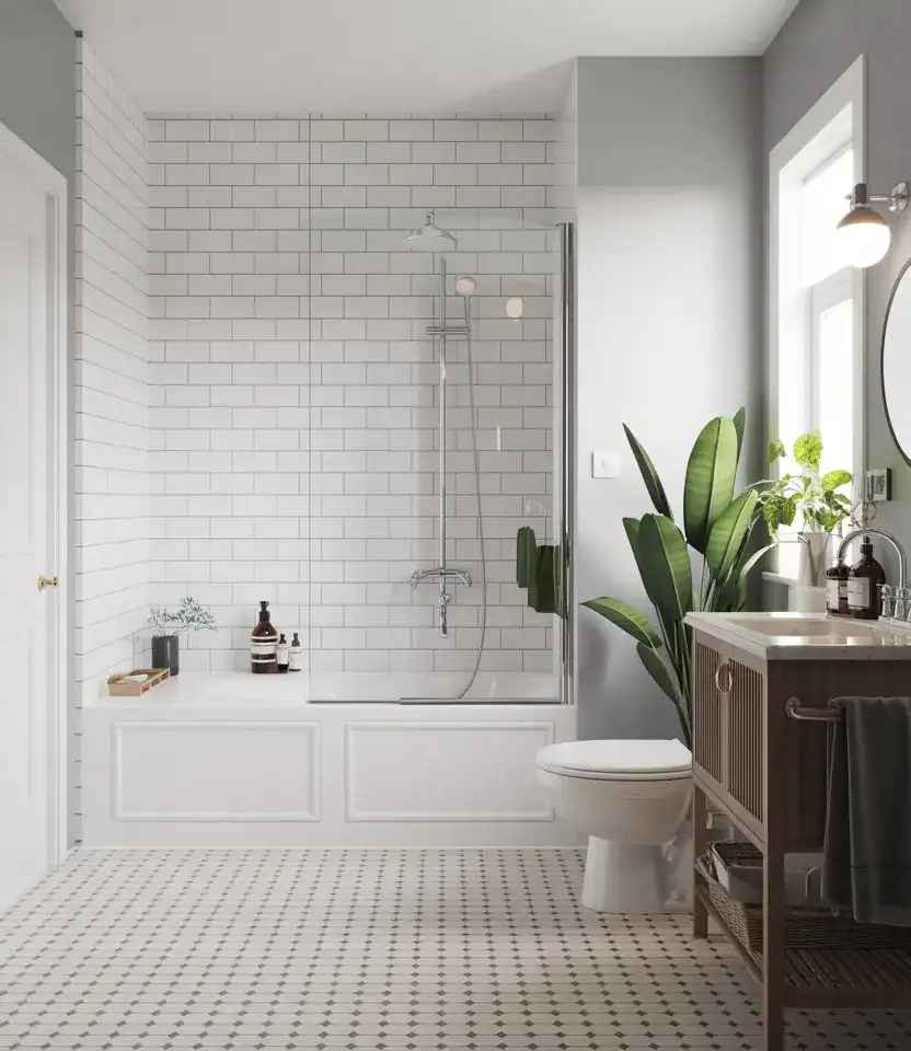 Budget-Friendly Tub And Shower Combo Bathroom 1