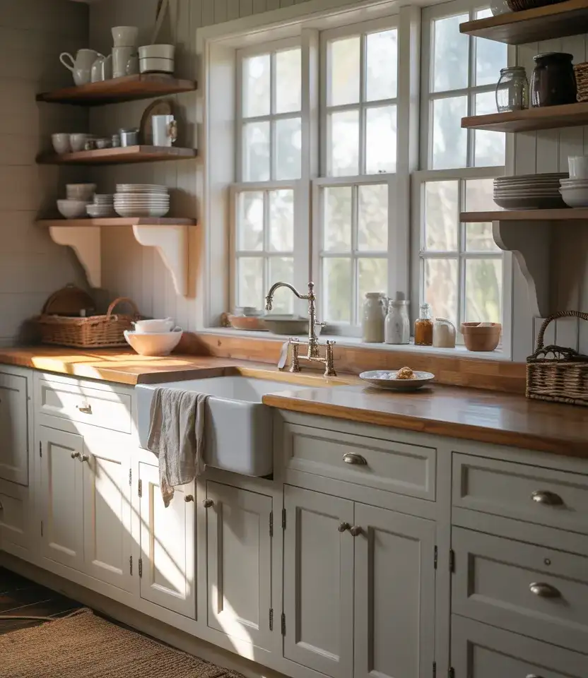 Classic White Farmhouse Cabinets 1