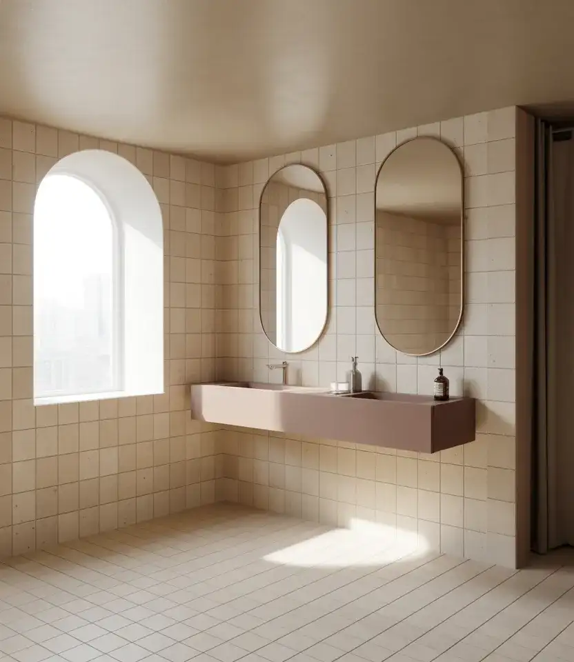 Compact Small Space Bathroom With Light Neutral Tile 2