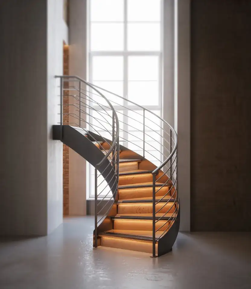 Compact Spiral Loft Staircase 2