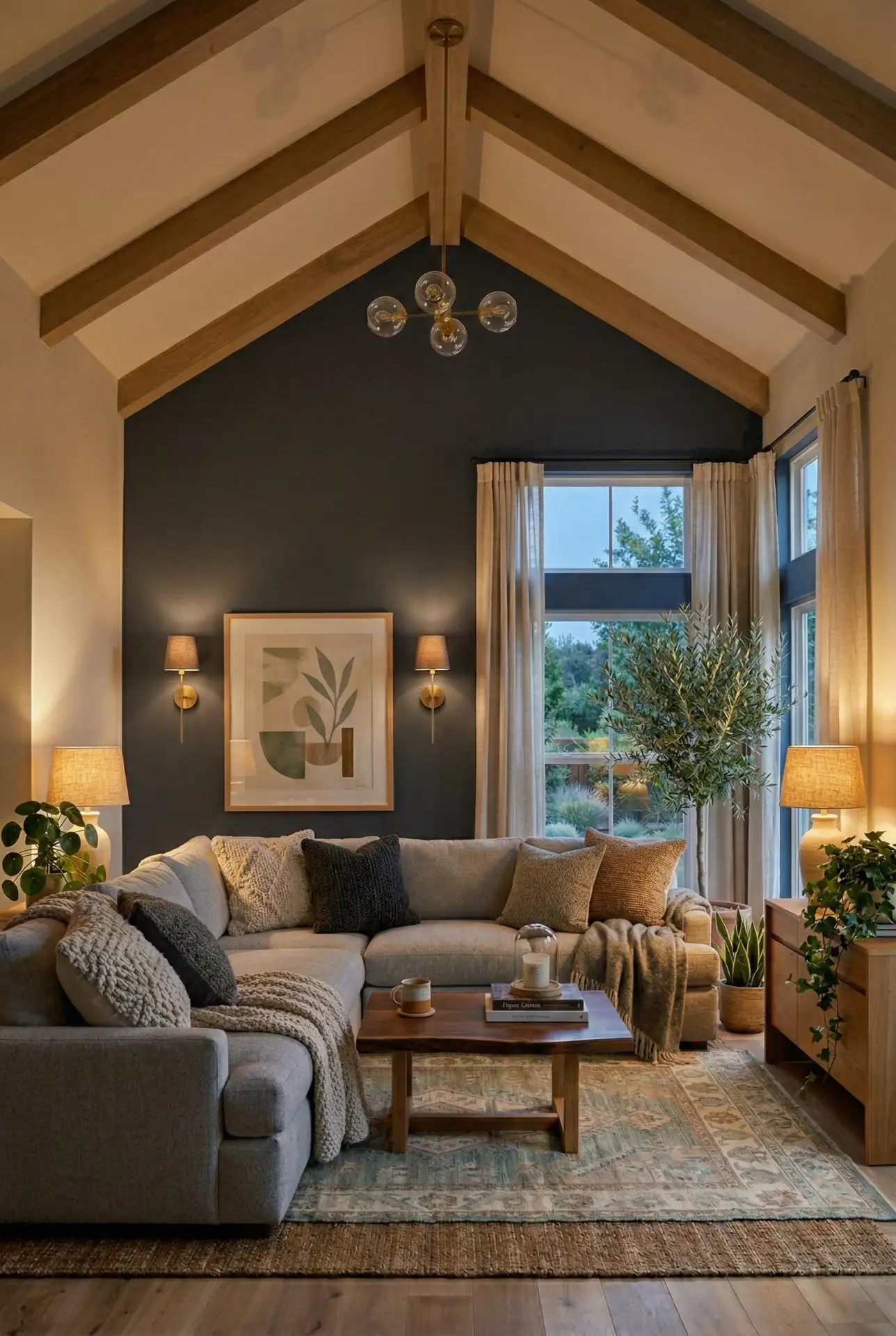 Cozy Grey Tones with Warm Lighting 1