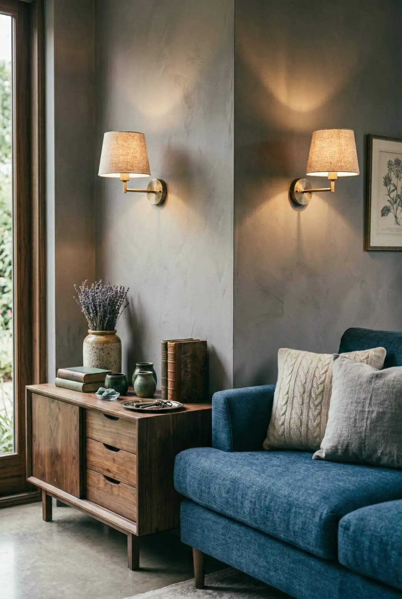 Cozy Grey Tones with Warm Lighting 2