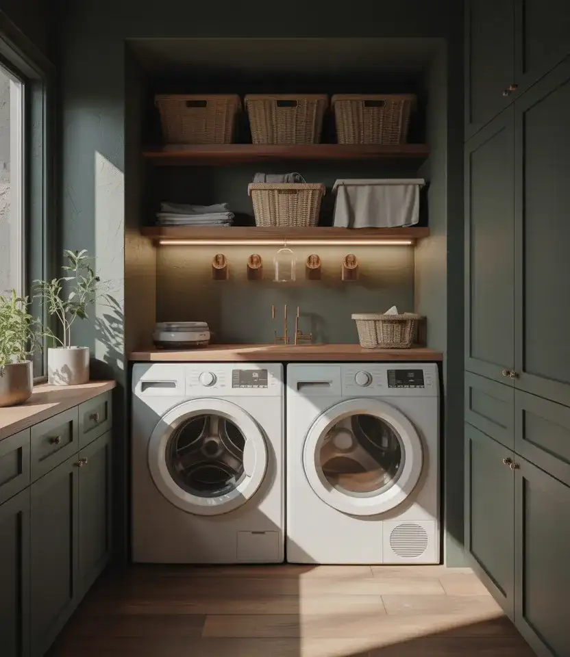 Dark Moody Laundry Nook 1