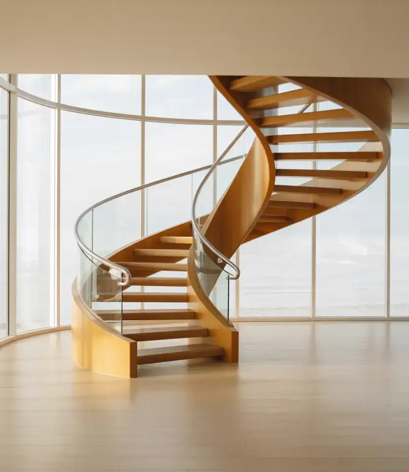 Dramatic Curved Glass Staircase 2