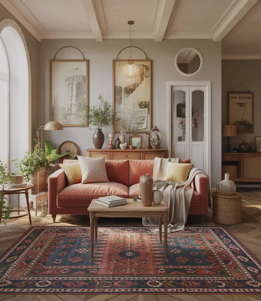 Eclectic French Country Living Room Mix 1