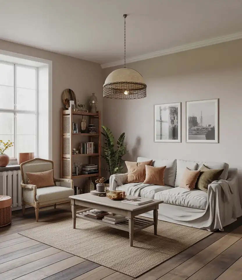 Eclectic Rustic French Country Living Room 1