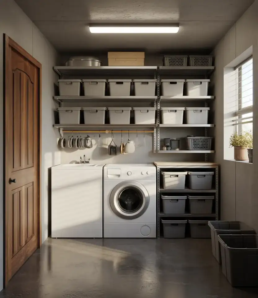 Garage Laundry Storage Wall 1