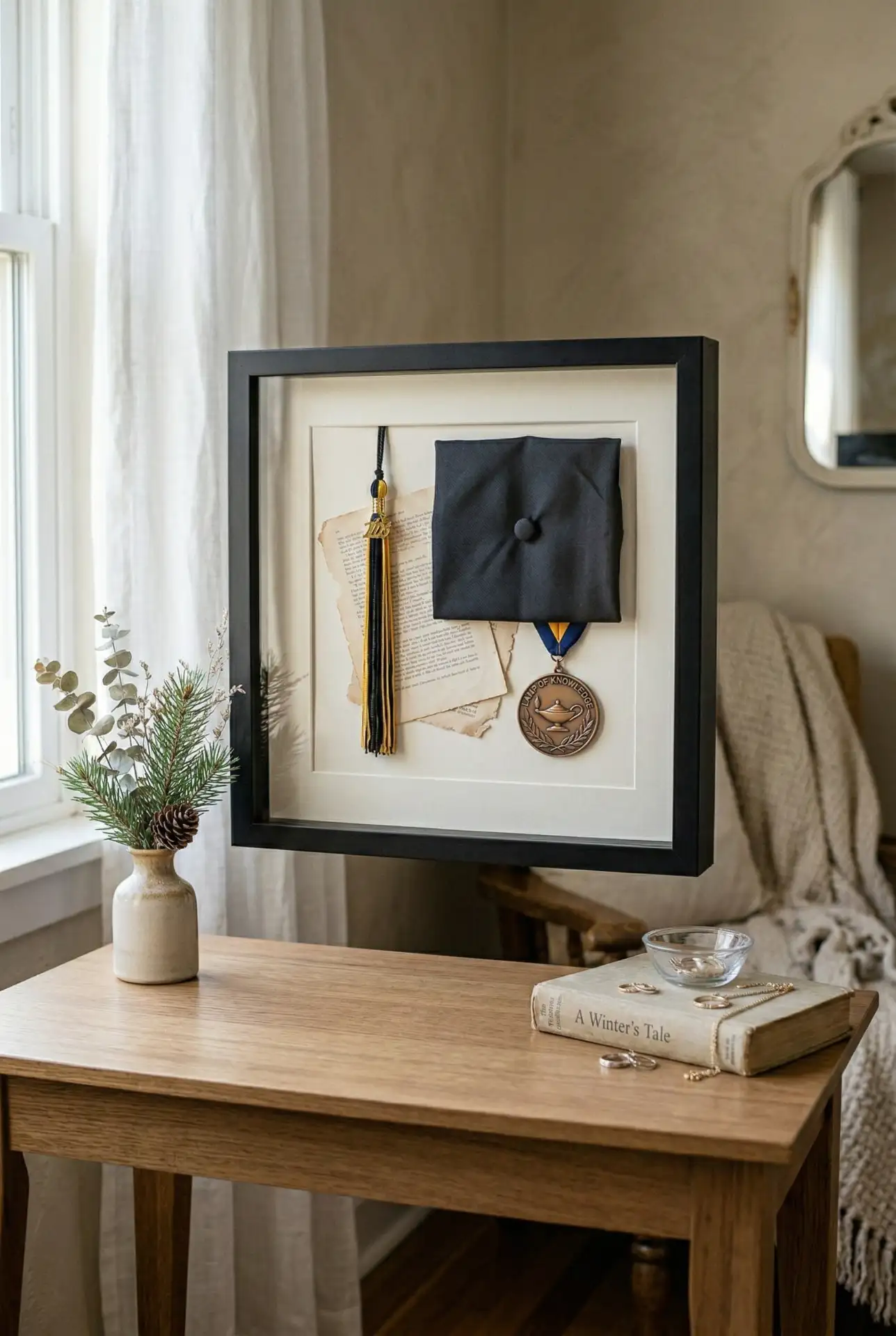 Graduation Cap and Gown Display 1