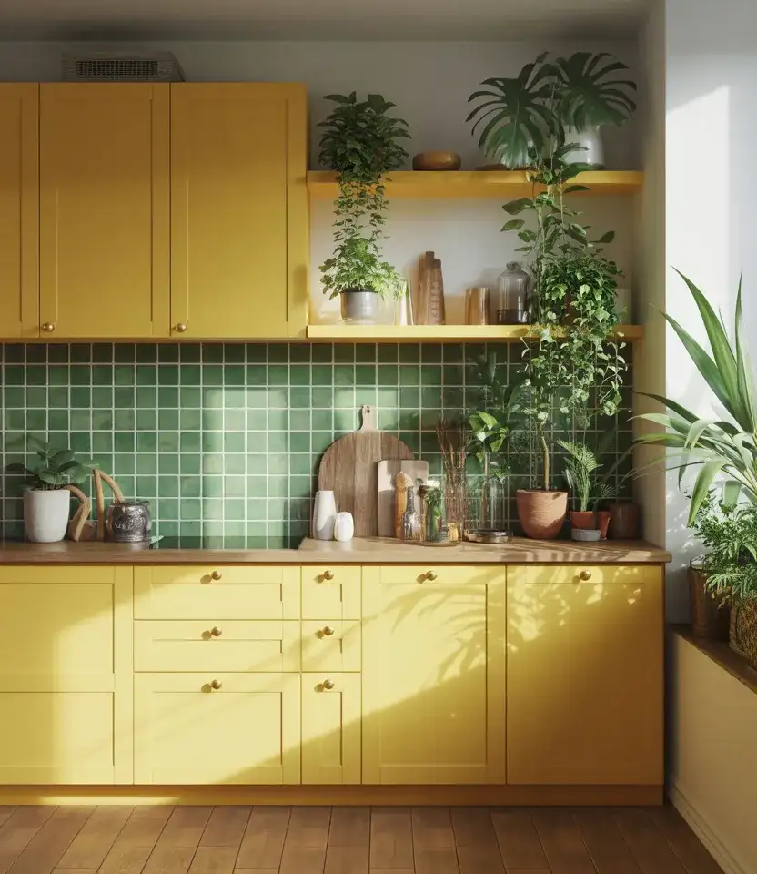 Green And Yellow Botanical Kitchen 1