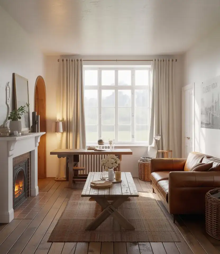 Leather Couch French Country Living Room 2