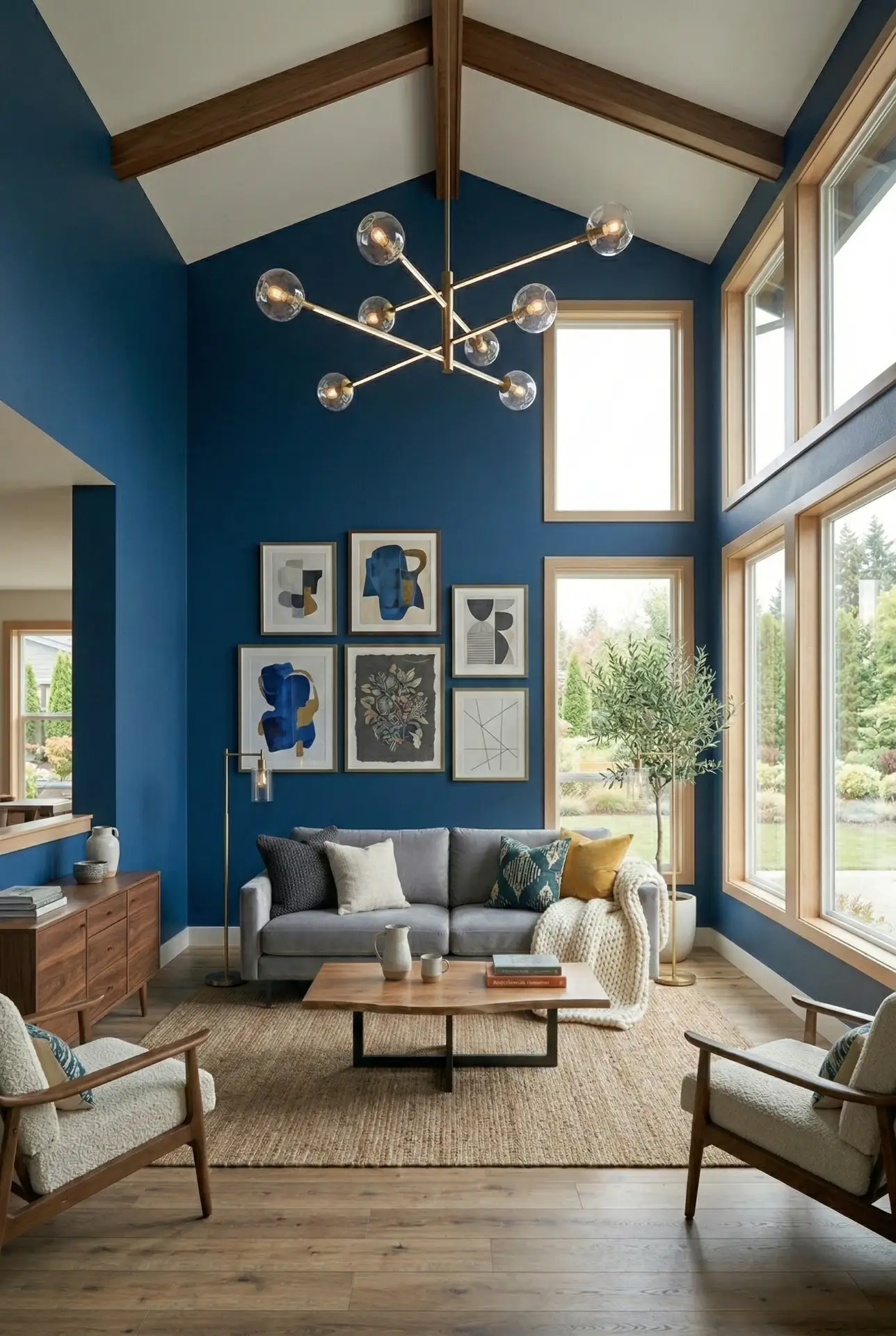 Mid-Century Glow in High Ceiling Spaces 1