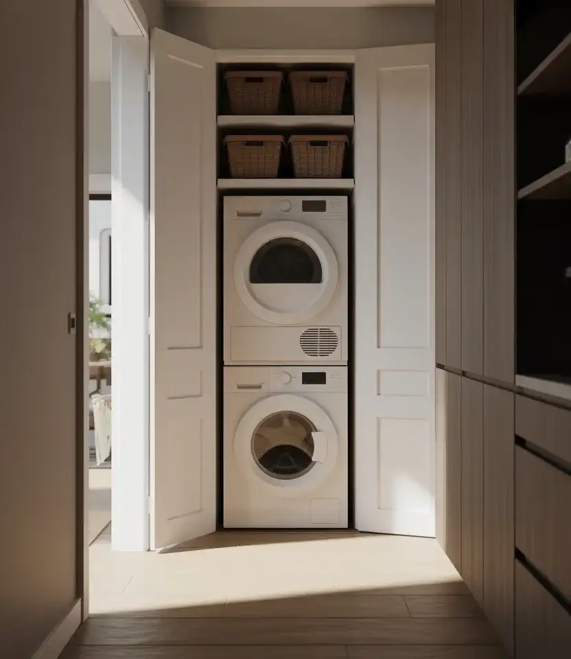 Minimalist Stackable Closet Laundry 1