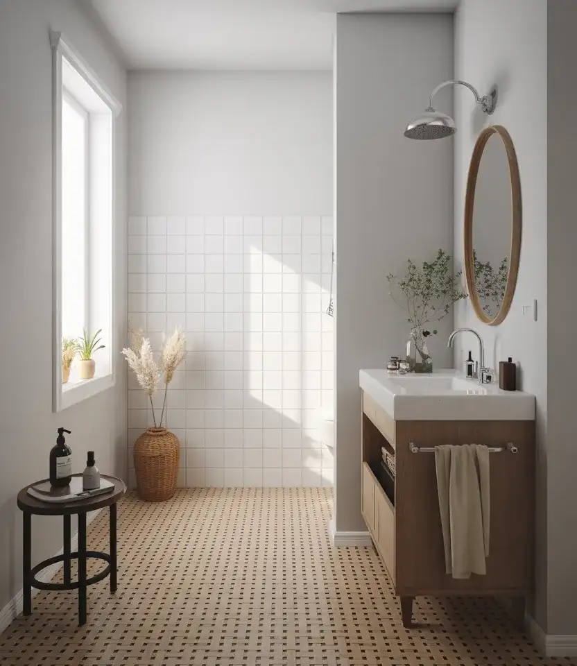 Modern Budget-Friendly Bathroom With Simple White Palette 1
