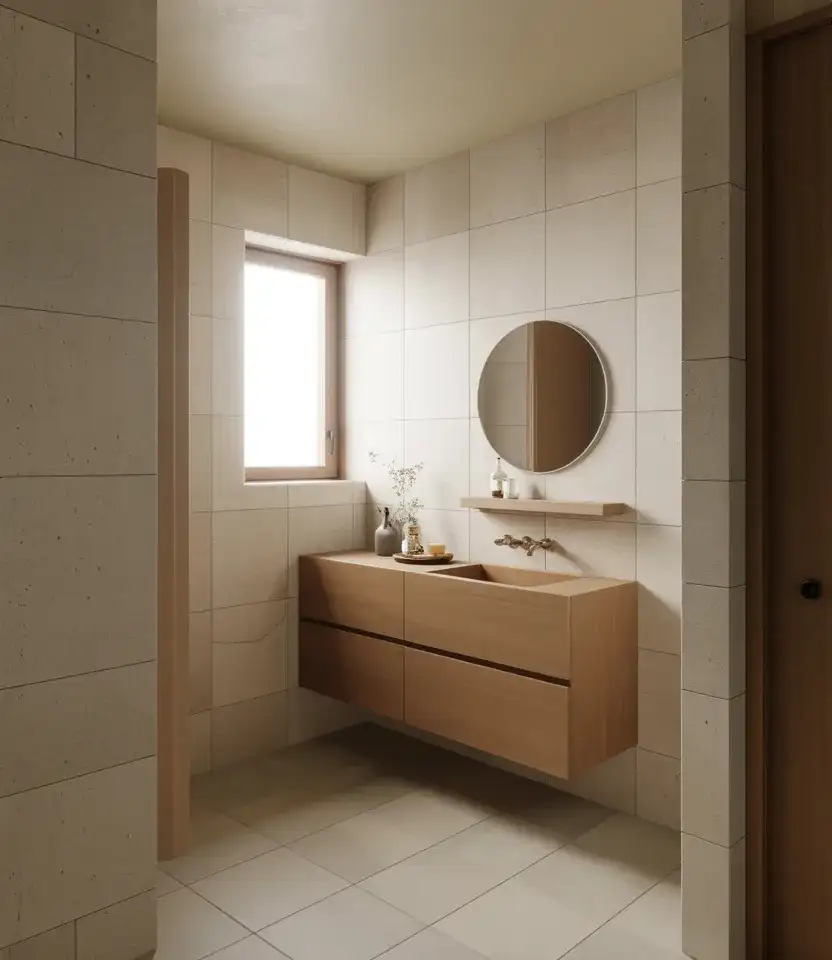 Modern Small Space Bathroom With Floating Vanity 2
