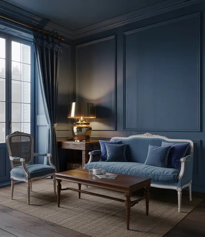 Moody Blue French Country Living Room 2
