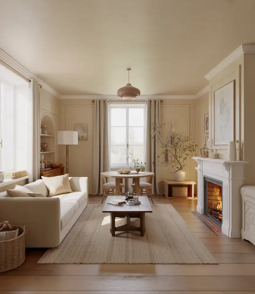 Neutral Color Schemes French Country Living Room 2