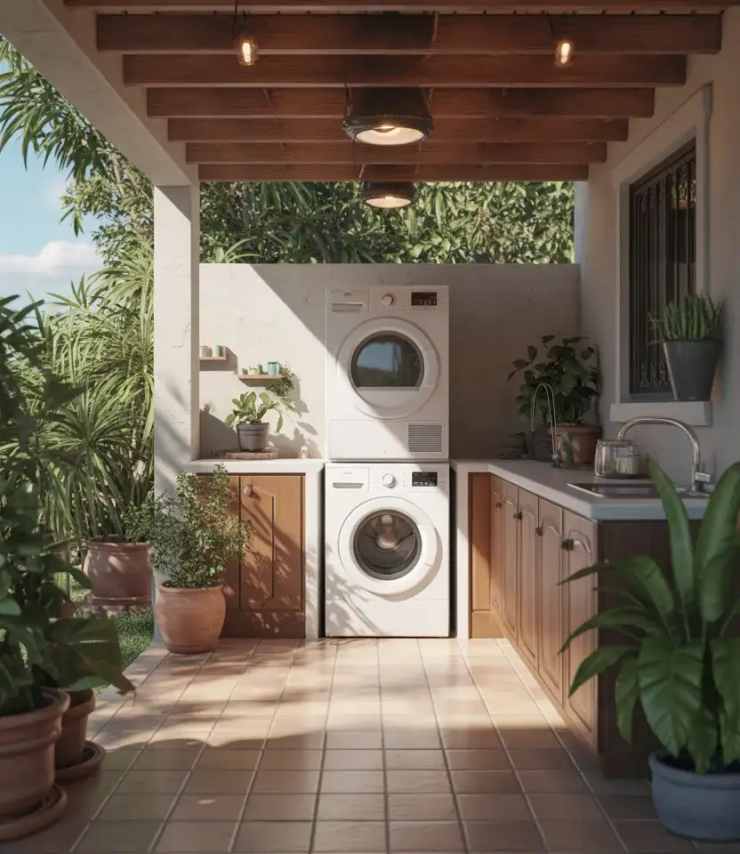 Outdoor Laundry Patio Setup 1