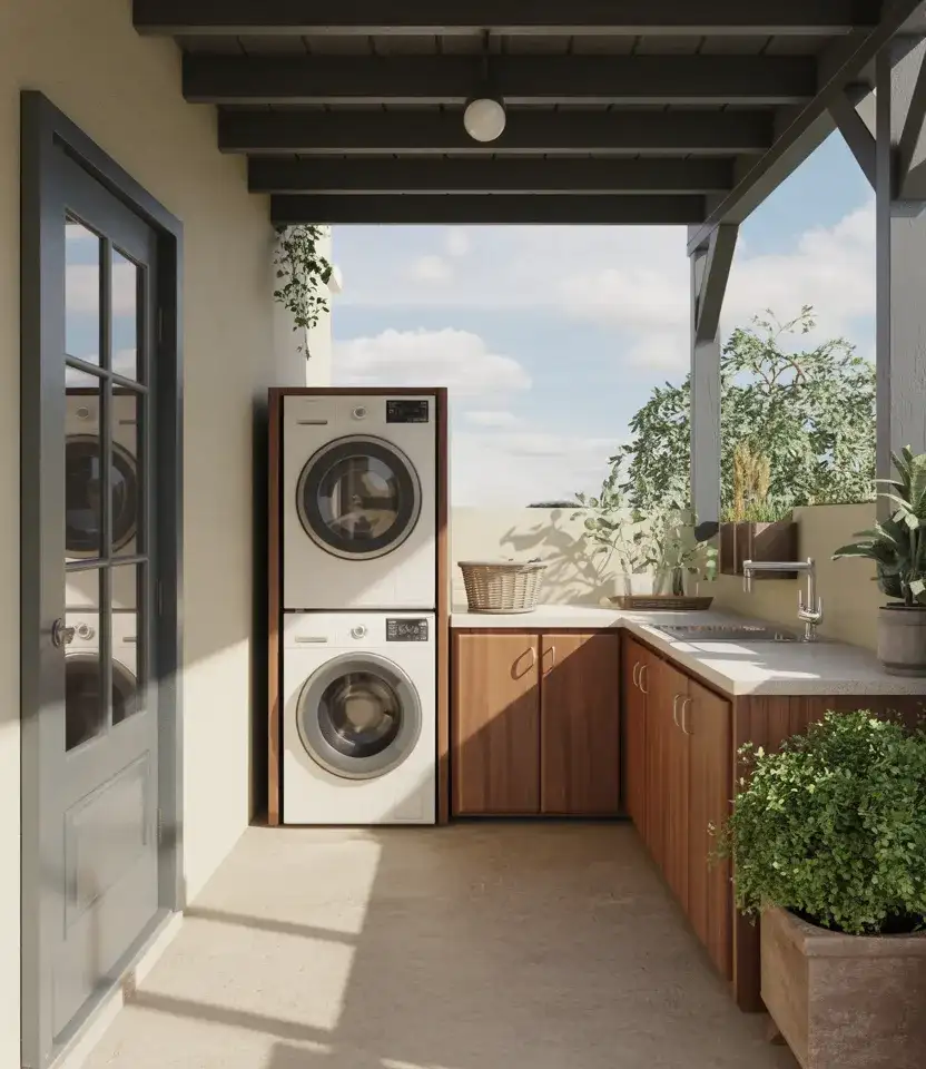 Outdoor Laundry Patio Setup 2