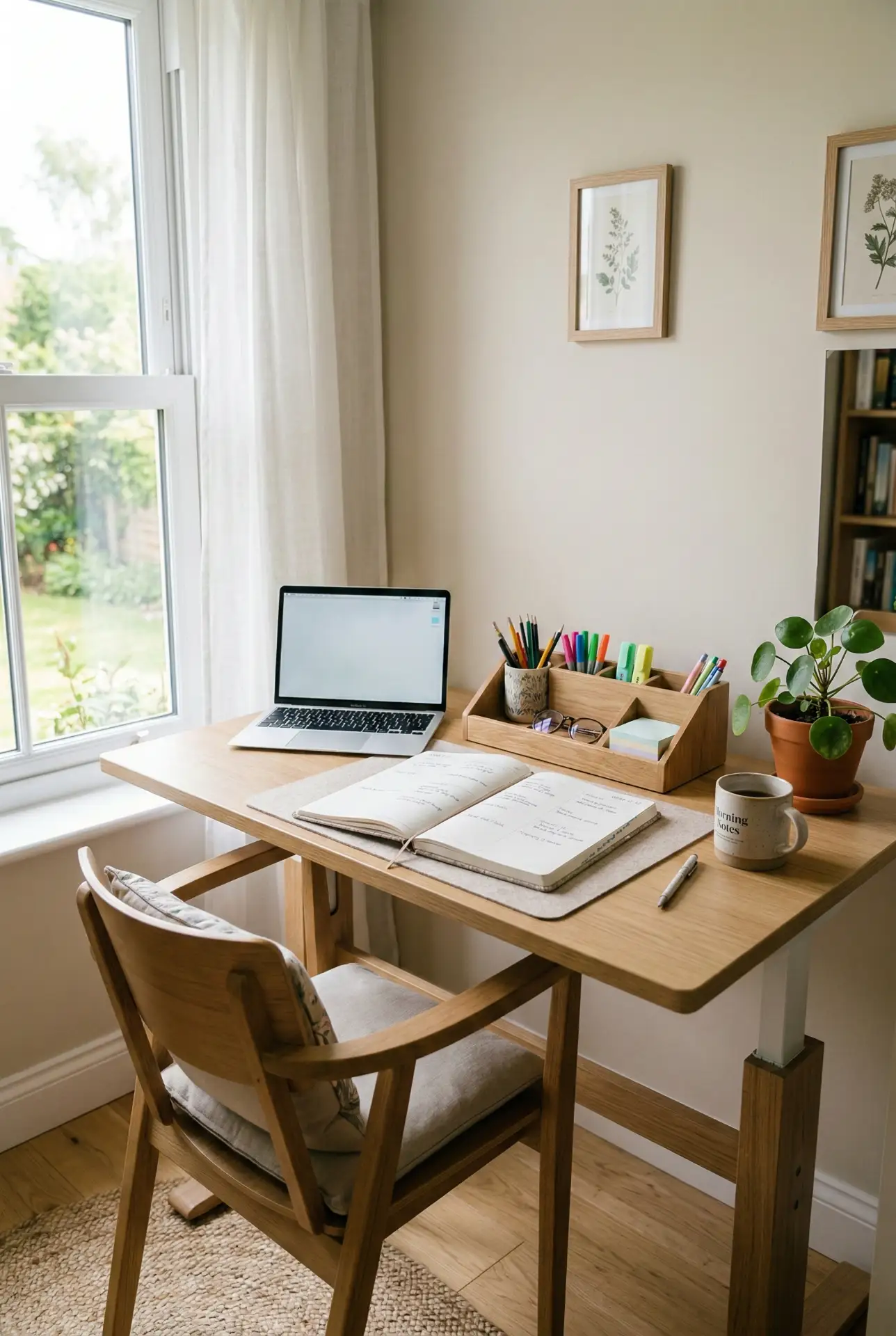 Preppy Student Standing Desk Setup 1