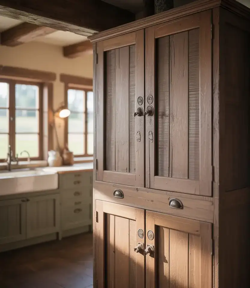 Rustic Farmhouse Pantry Cabinets 1
