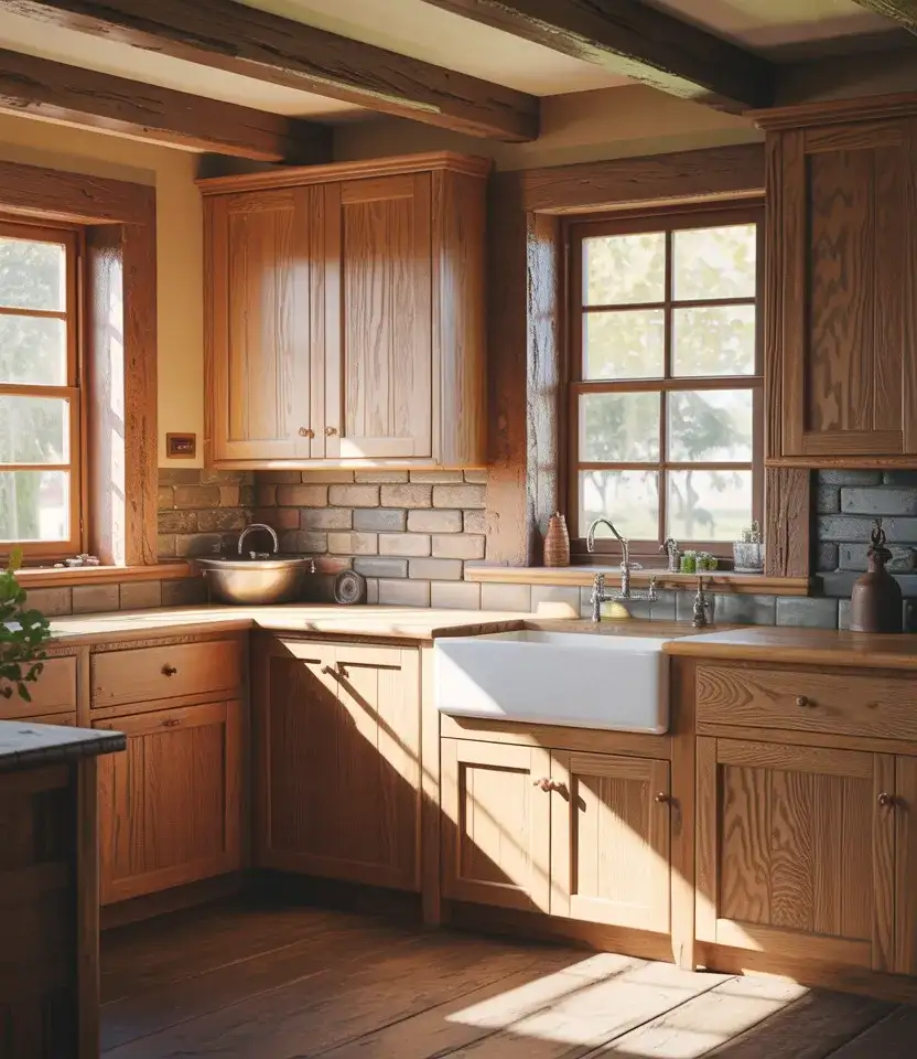 Rustic Wood Cabinet Warmth 1