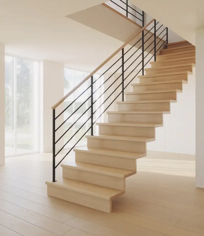 Scandinavian Open Wood Staircase 1