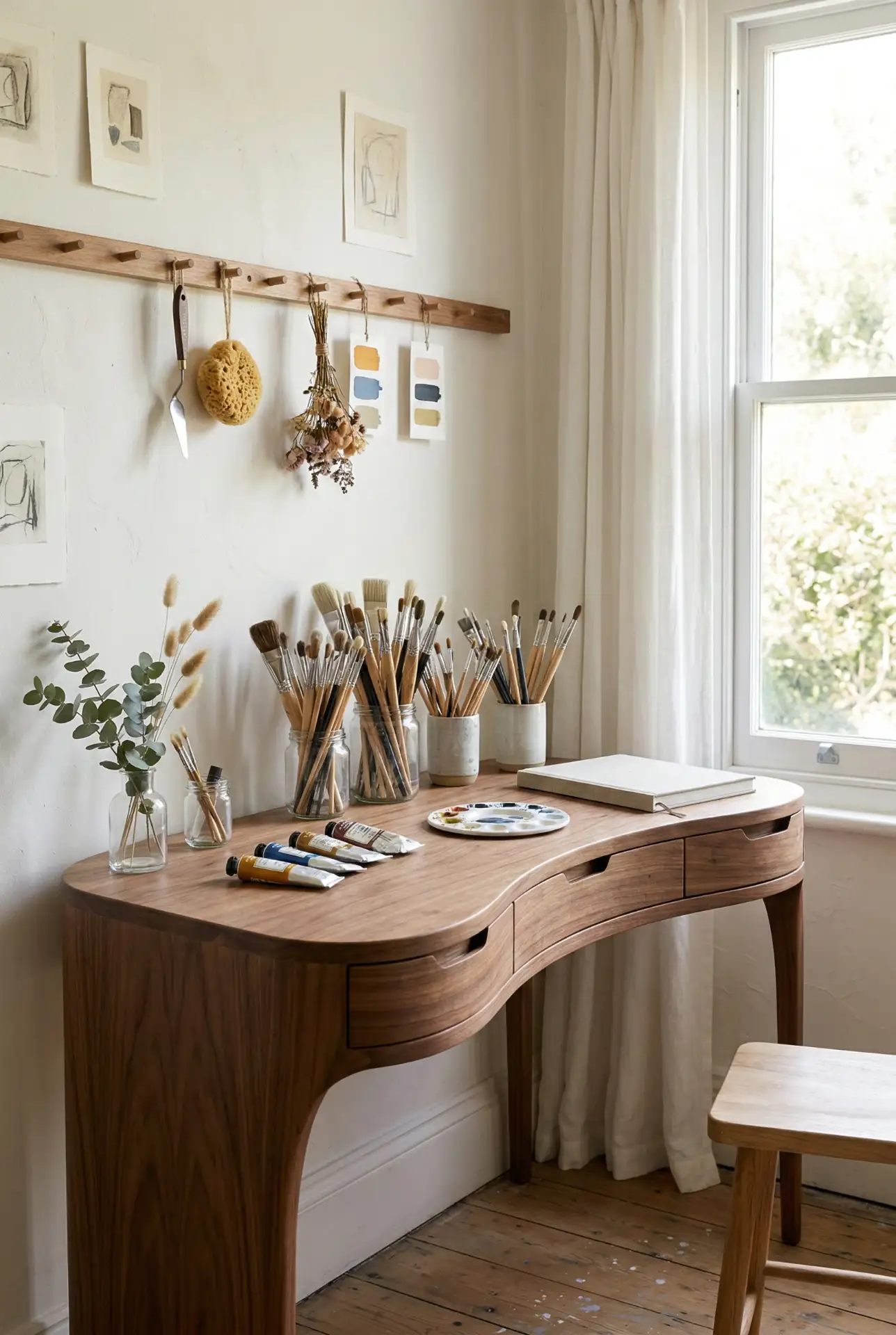 Sculptural Shaped Art Studio Desk 1