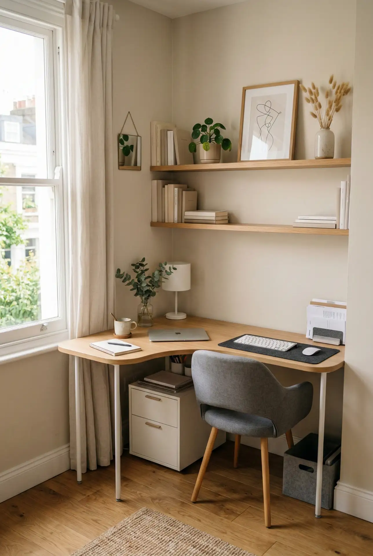 Shaped Statement Desk for Small Spaces 1