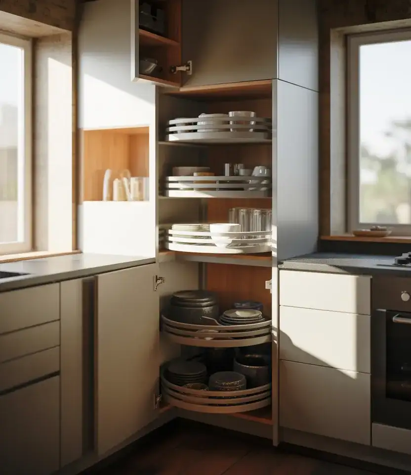 Smart Corner Cabinets For Hidden Storage 2