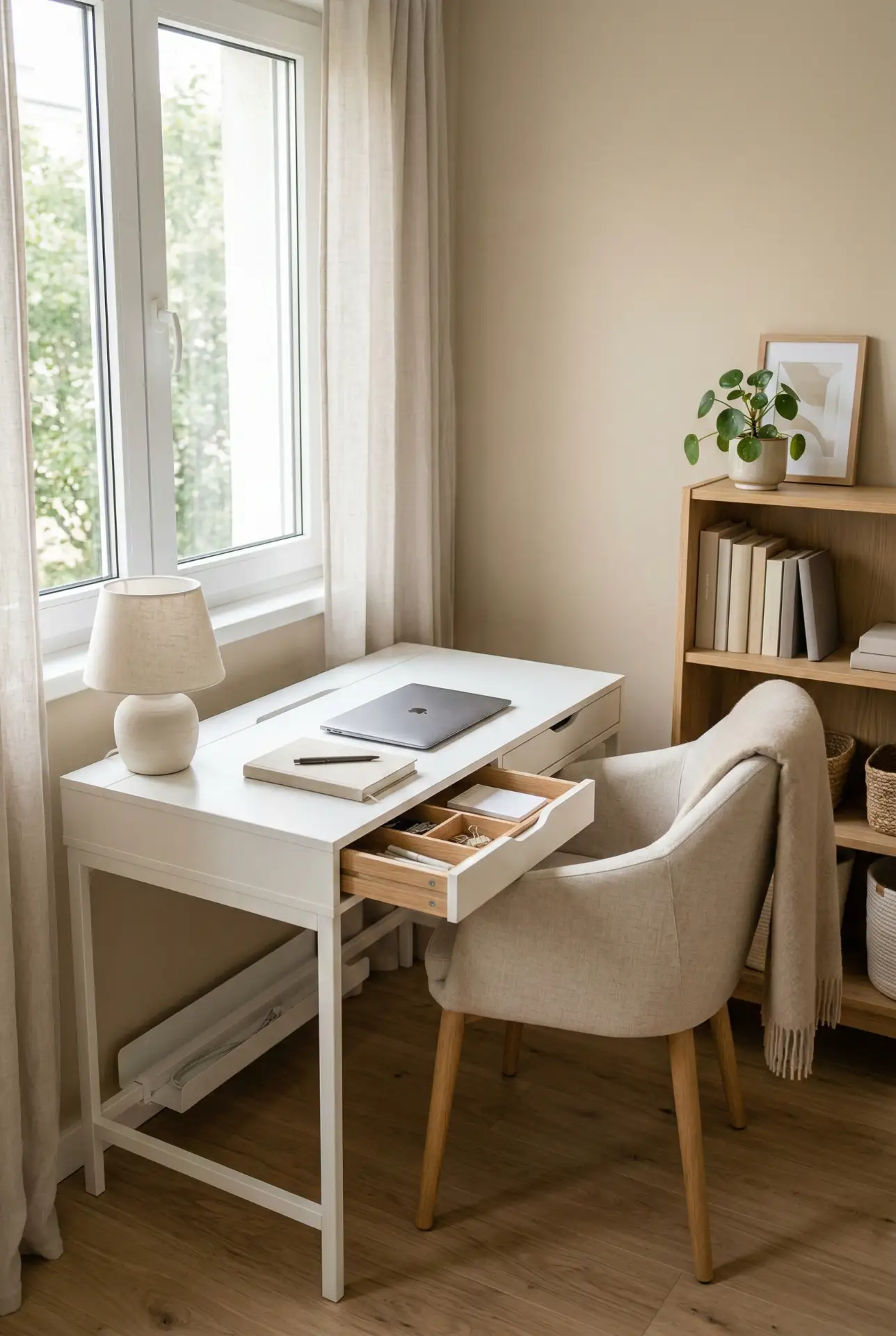 Soft Minimalist Aesthetic Work Nook 1