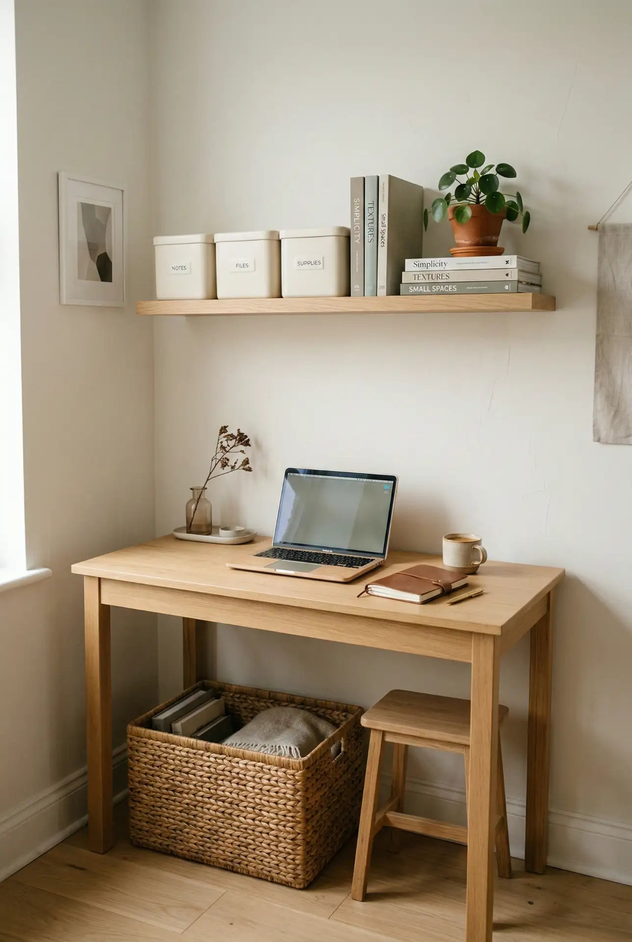 Soft Minimalist Aesthetic Work Nook 2