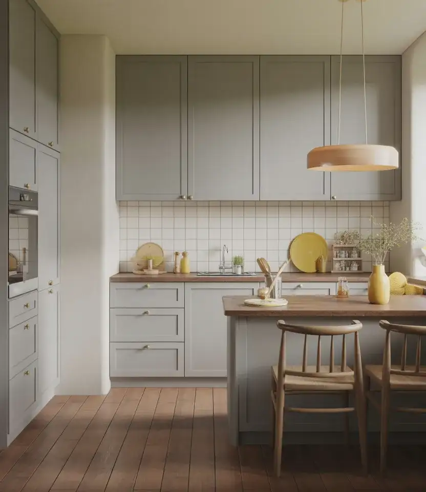 Soft Yellow Kitchen With Decorative Accessories 1